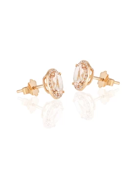 Morganite Earrings, χρυσός 18 καρατίων με Μοργκανίτη και Διαμάντια