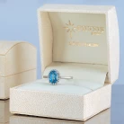 Δαχτυλίδι ροζέτα 18Κ με μπλε Τοπάζι και Διαμάντια