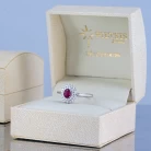 Δαχτυλίδι διπλή ροζέτα 18Κ με Ρουμπίνι και Διαμάντια